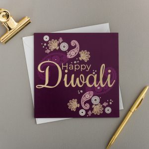 x6 DIWALI CARD | PURPLE PAISLEY