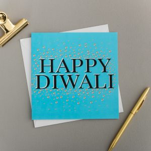 X6 DIWALI CARD | BLUE DIAMANTÉ PRINTED