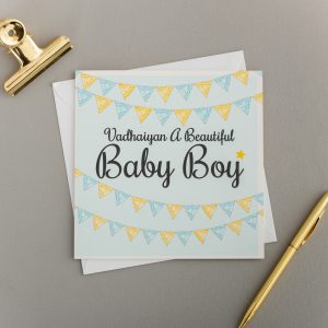 x6 VADHAYIAN BABY BOY CARD | BUNTING