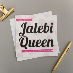 x6 JALEBI QUEEN B’DAY CARD | PINK SPOTS