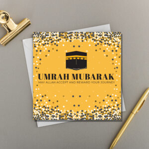 x6 Umrah Mubarak Card | YELLOW SCATTER SPOTS