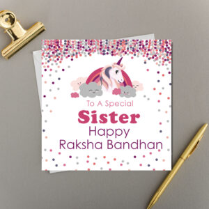 x6 sister raksha bandhan card | UNICORN