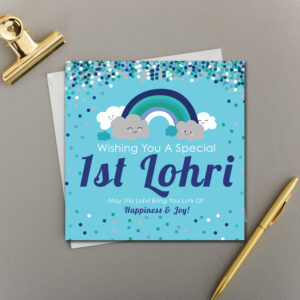x6 His 1st Lohri Smiling Clouds & Rainbows