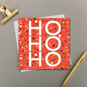 x6 Fun & Bright HO HO HO Christmas Card