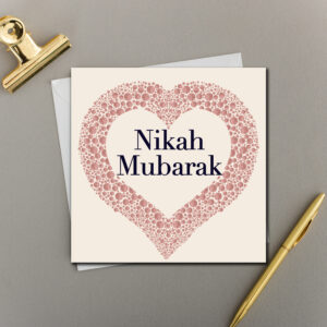 x6 NIKAH MUBARAK ROSE GlTTER HEART PRINT