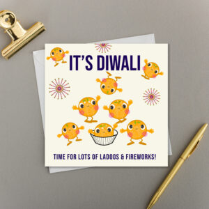 x6 It's Diwali let's eat Ladoos the Bubbaloo collection Greeting Card