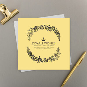 x6 Diwali Wishes Silhouette Pattern Classic Greeting Card